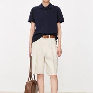 CHICJOC Premium Cotton Textured Knit Navy Polo Shirt size 38